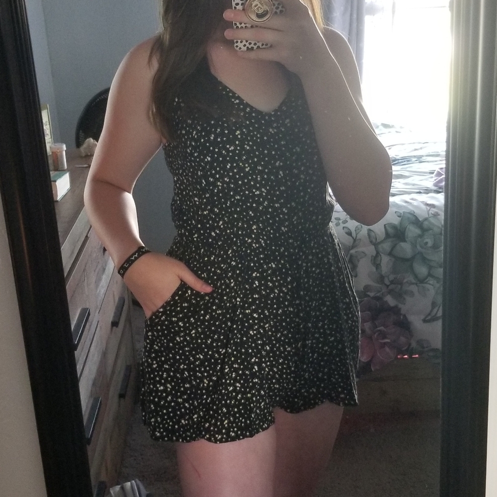 H&M Black floral romper